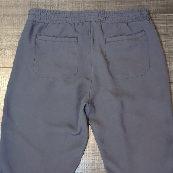 GAP Flowy Ankle Pants Cuffed Pull On Trousers Elastic Waist Graphite Gray - Picture 10 of 13